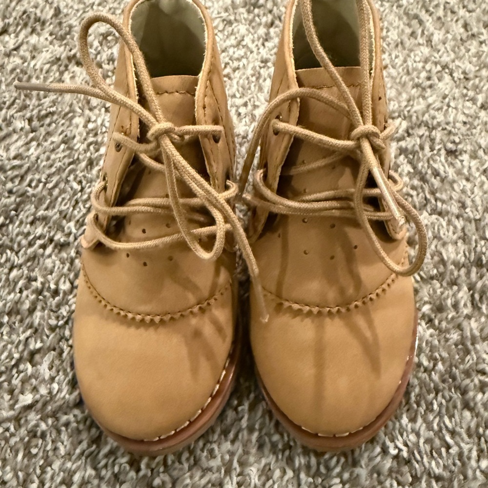 Rylee + Cru Oxford Boots - Almond Kids Lace-Up Boots